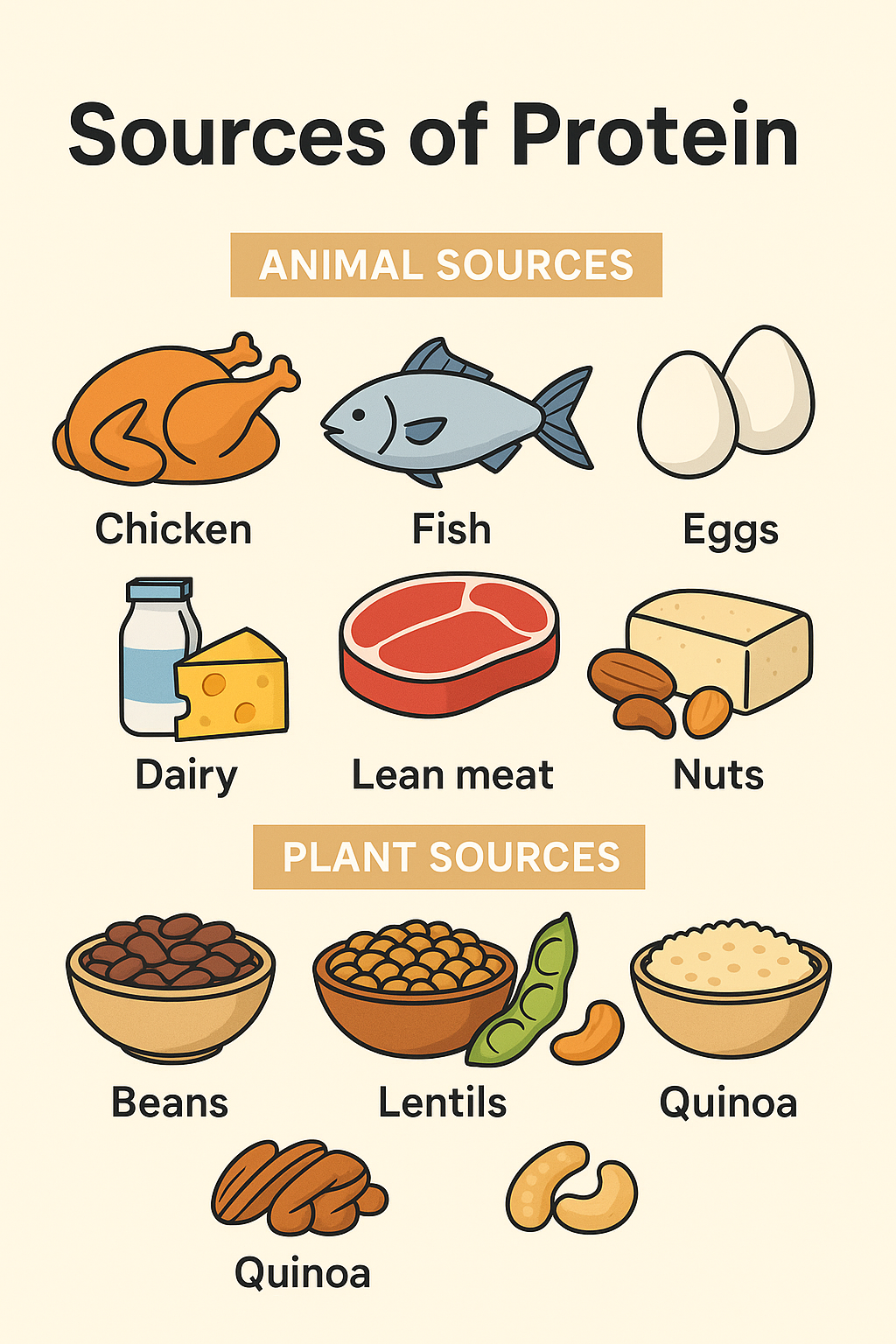 Sources of proteins