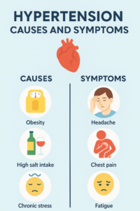 Hypertension causes and Symptoms