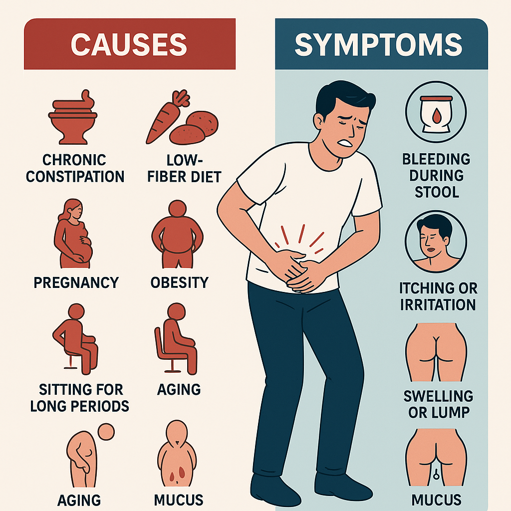 Causes symptoms of piles