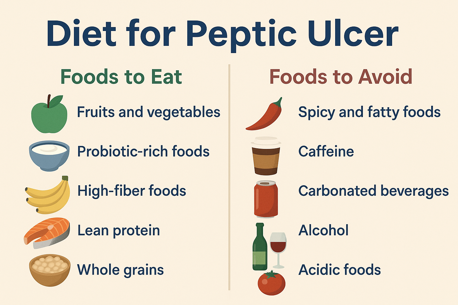 Diet for peptic ulcer